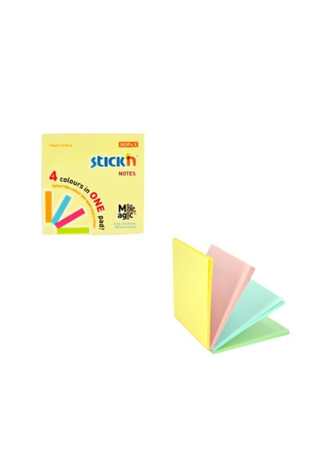 Stıckn 76x76 Magıc Pastel 4 Renk Yapışkanlı Notluk 100 Yp.