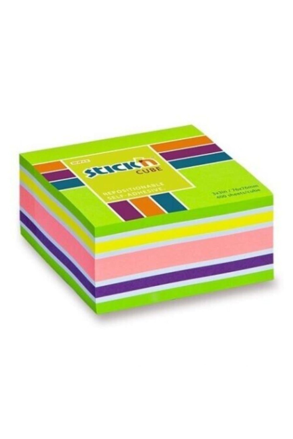 Stickn Küp Blok 5 Np Mıx-a 400 Yaprak 76x76 Yapışkanlı Not Kağıdı (21537)