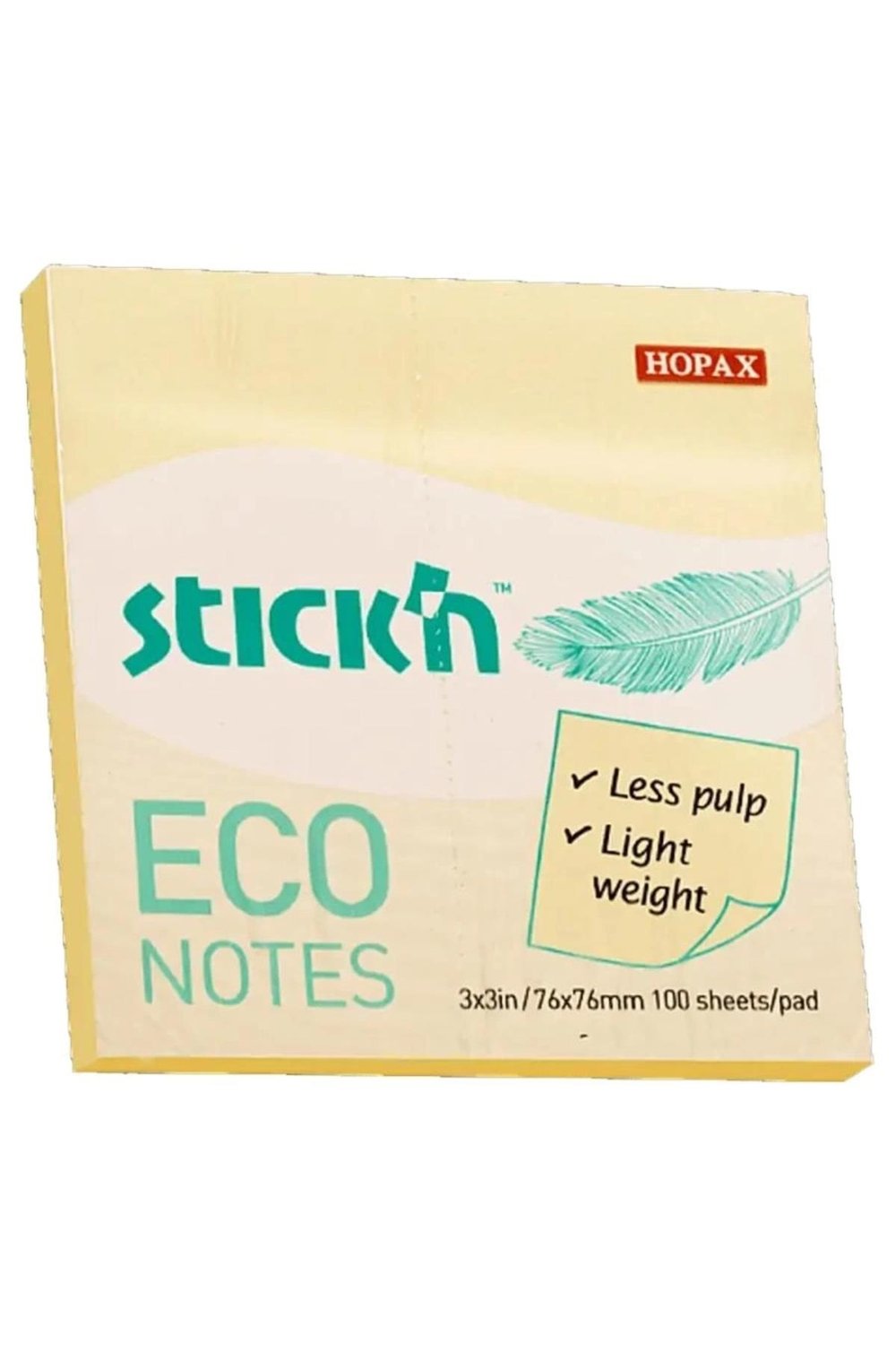 Stıckn Yapışkanlı Not Kağıdı 100 Yp 76x76 Eco Pastel Sarı He21745 - 12'li Paket