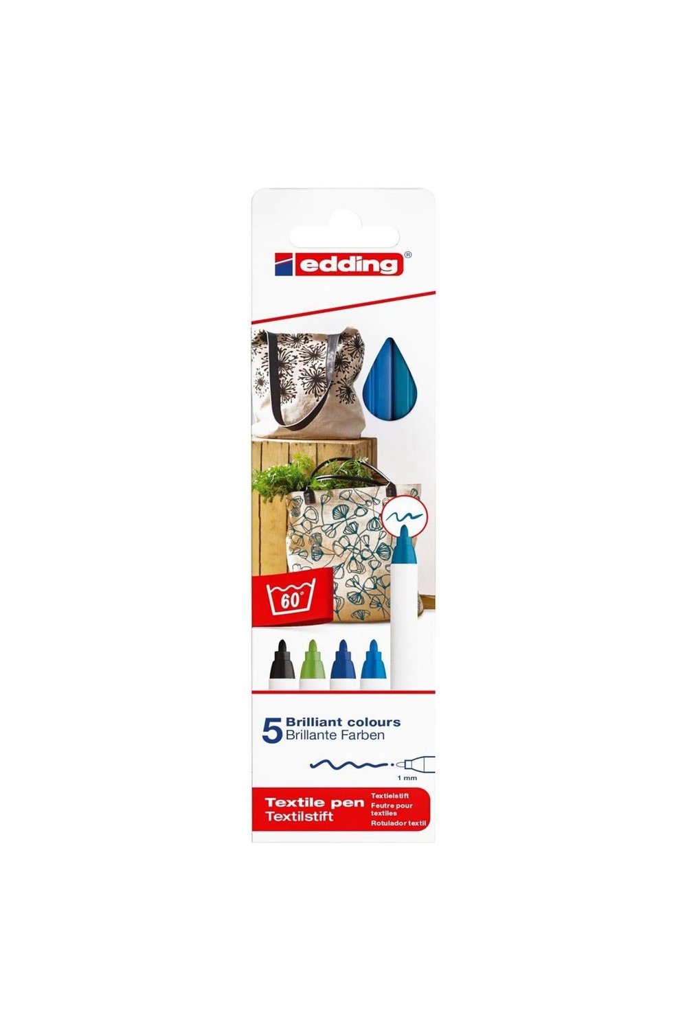 Tekstil Kalemi Seti 1mm - 5 Canlı Renk
