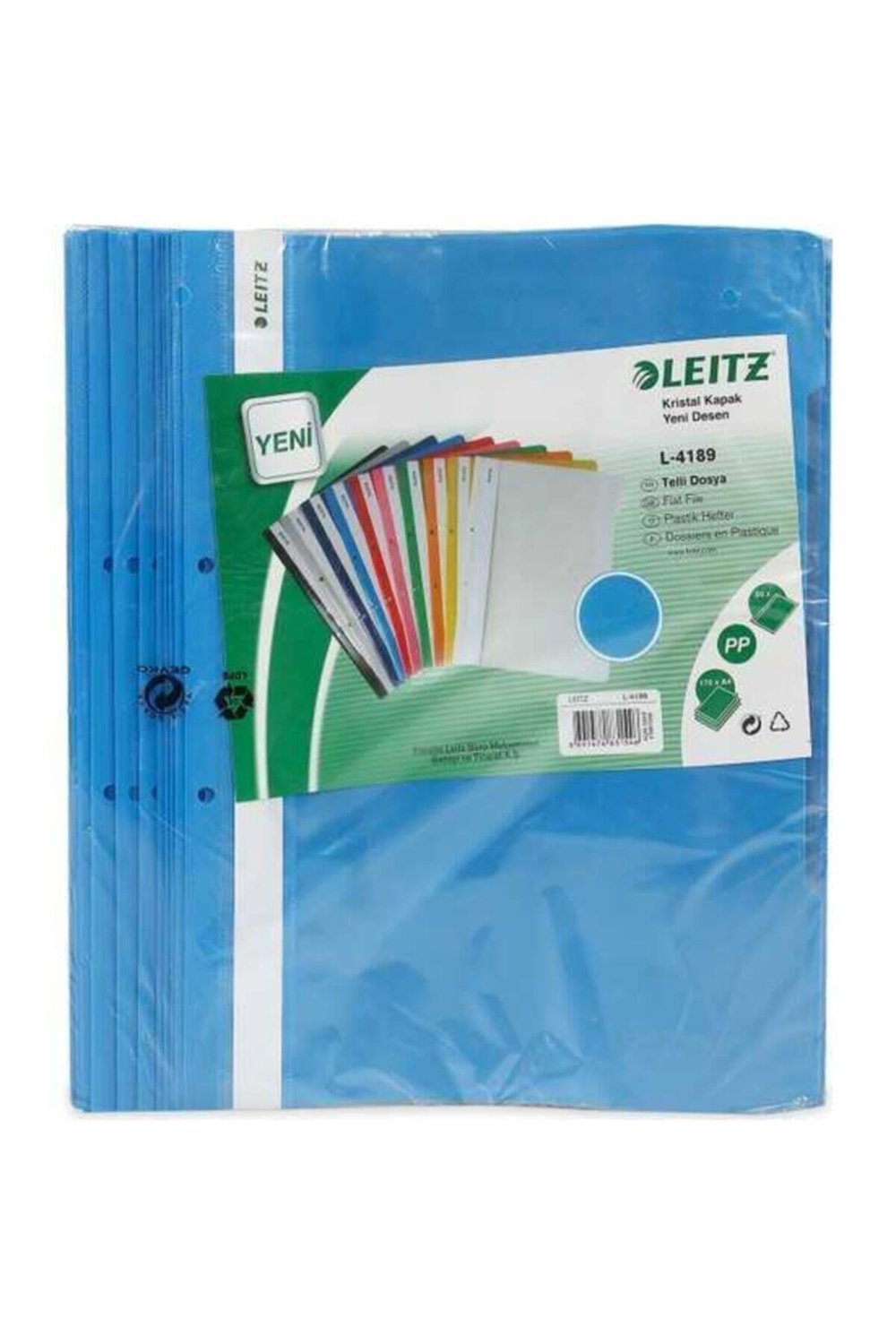 Telli Dosya Plastik Açık Mavi L-4189 (1 PAKET 50 ADET)
