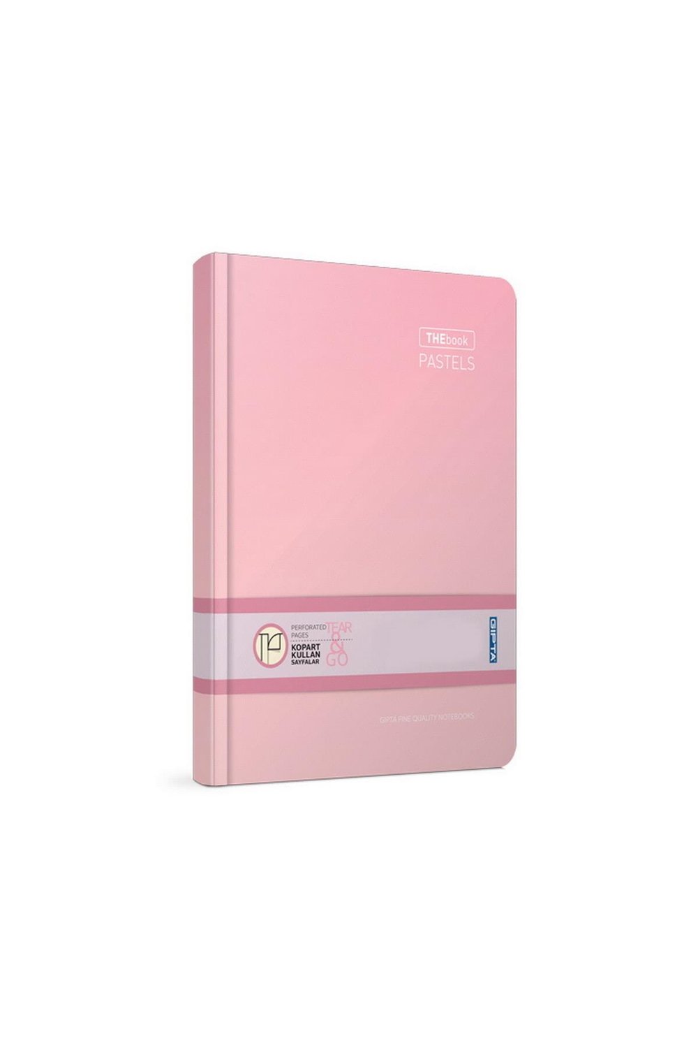 The Book Pastel 14x20 160 Yaprak 4 Bölmeli Sert Kapak Defter (3315) Çizgili Pembe