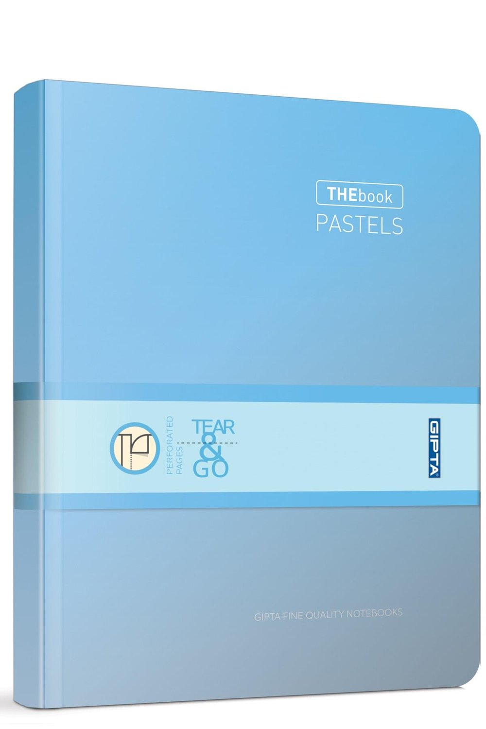 The Book Pastel 20x28 296 Yaprak 4 Bölmeli Sert Kapak Ciltli Defter (3483) Çizgili Pastel Açık Mavi