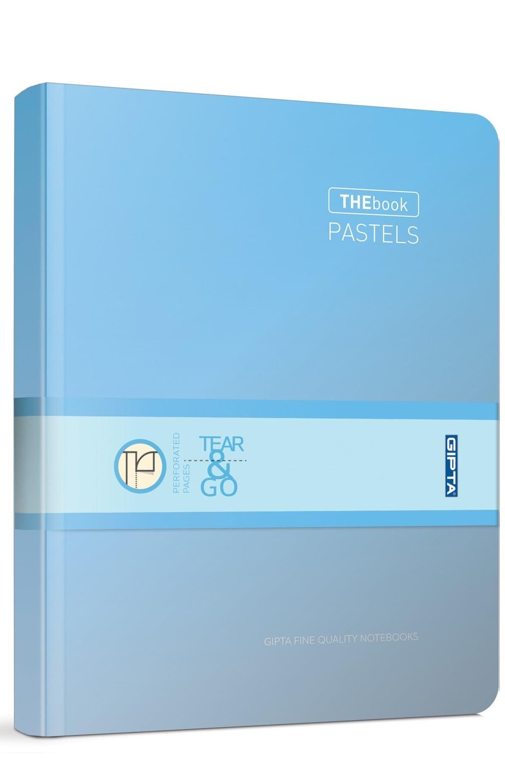The Book Pastel 20x28 296 Yaprak 4 Bölmeli Sert Kapak Ciltli Defter (3484) Kareli Açık Mavi