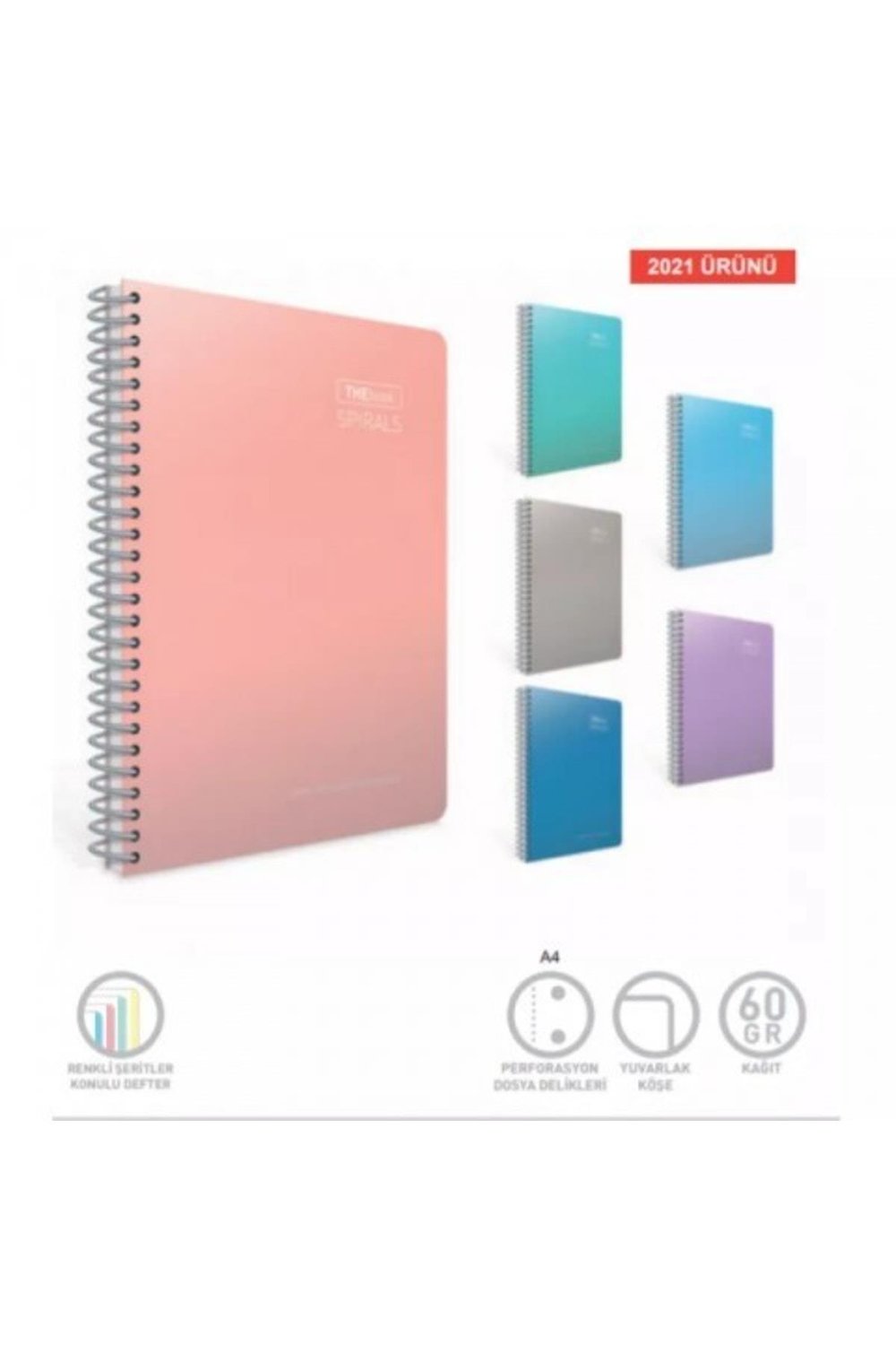 The Book Spiralli 17x24 140 Yaprak Kareli Defter Su Yeşili