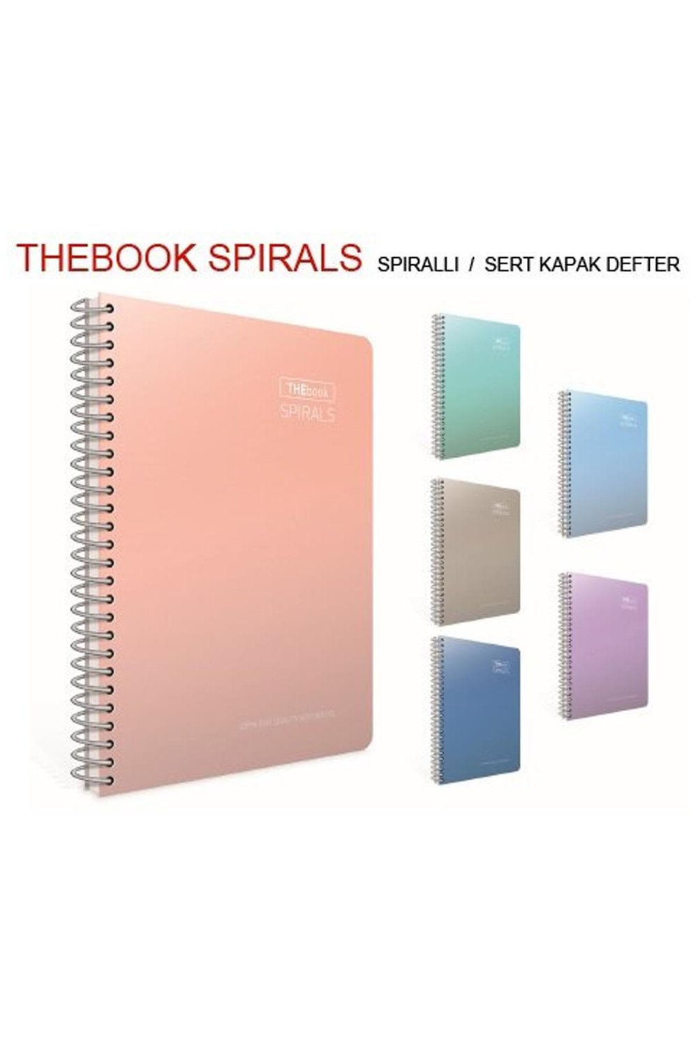 Thebook 17x24 Sert Kapak Spiralli Pastel Defter 140 Yaprak Çizgili