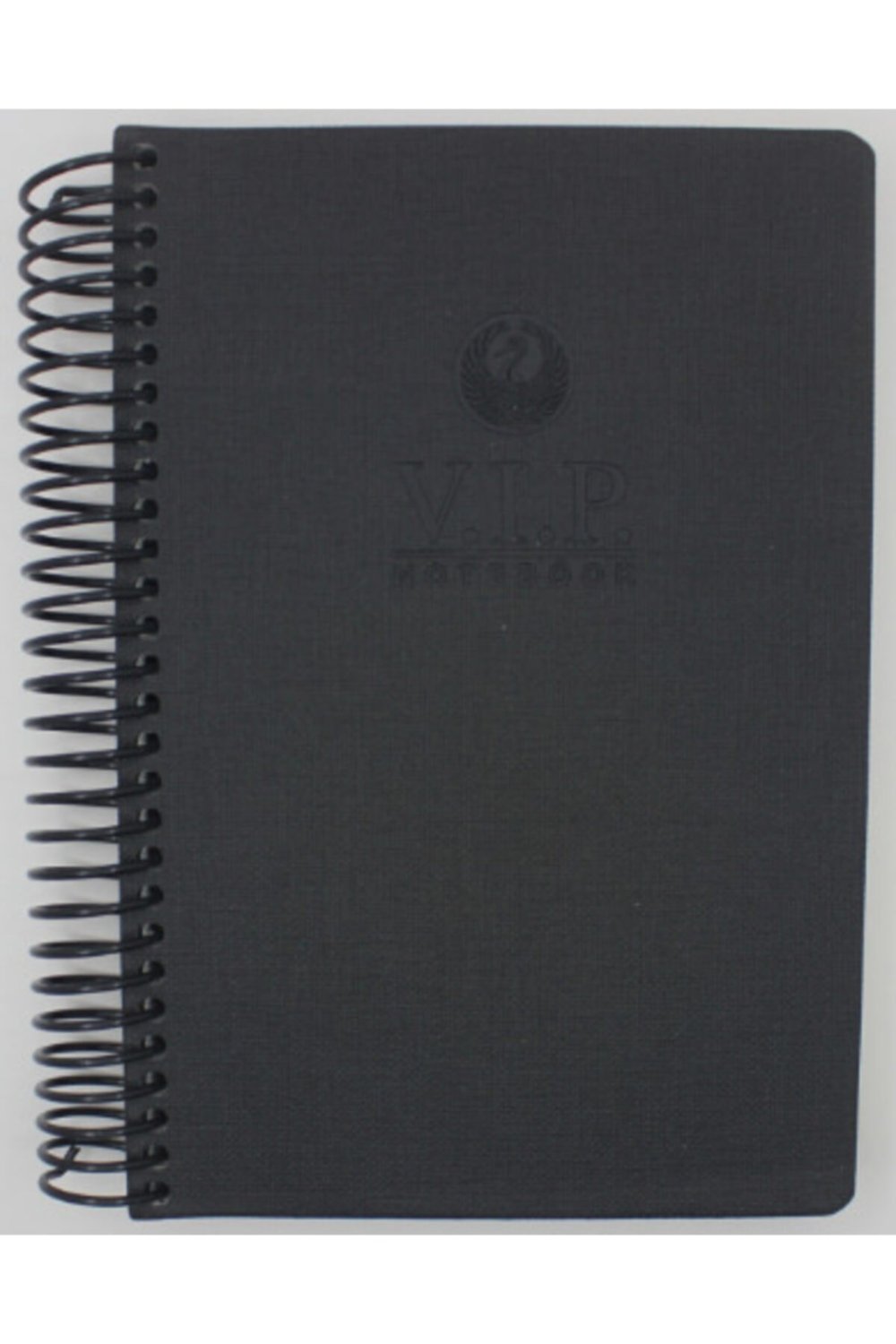 Vip Spiralli Deri Kapak Defter 17x24 140 Yaprak Kareli Siyah