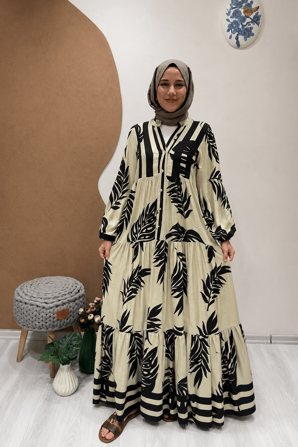 ALİSA ELBİSE Vizon Siyah