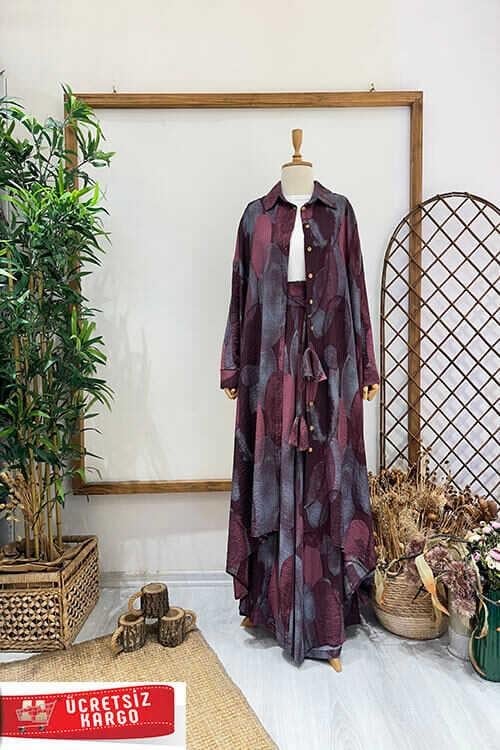 CİRCLE PANTOLON TAKIM Bordo