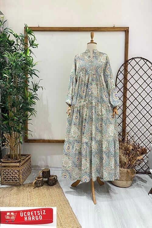 DEFNE ELBİSE Yeşil