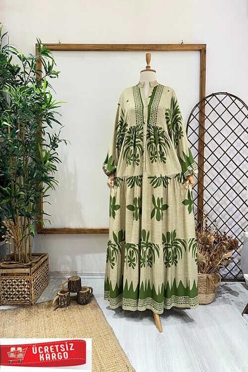 HELİN ELBİSE Vizon Yeşil