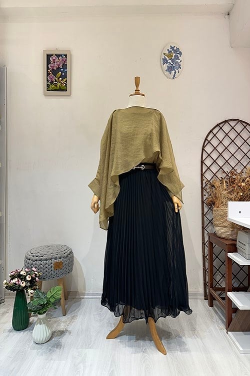 HEVİN ŞİFON ETEK Siyah