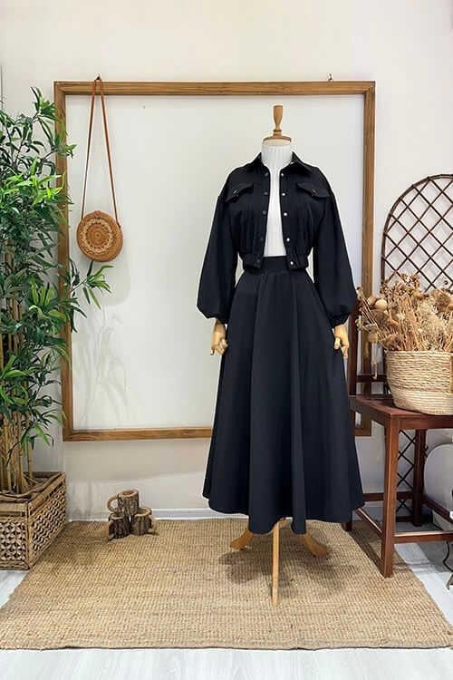 MİNİ CEKET TAKIM Siyah