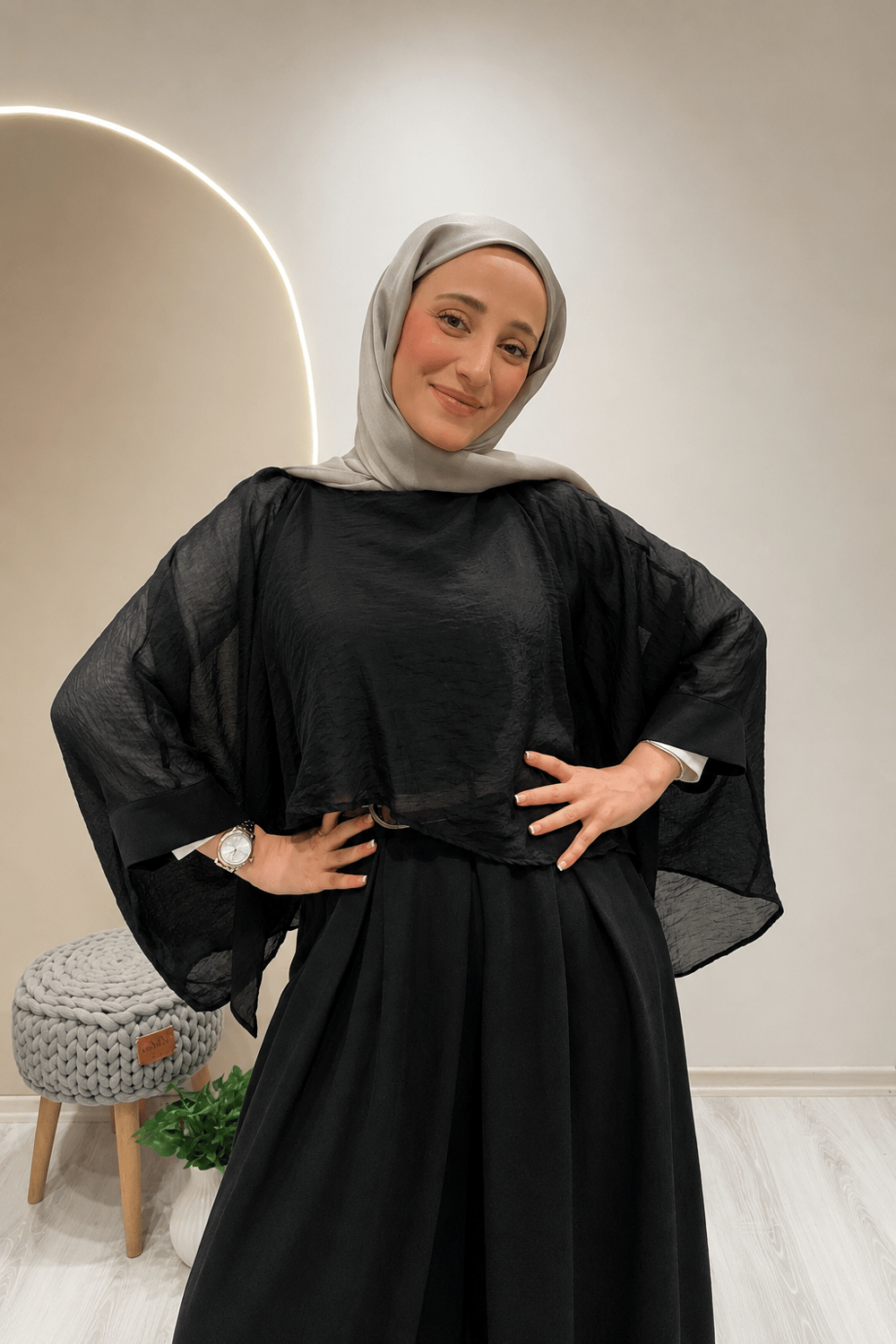 PELERİN BLUZ Siyah