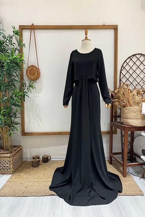 ŞİFON DETAY ELBİSE