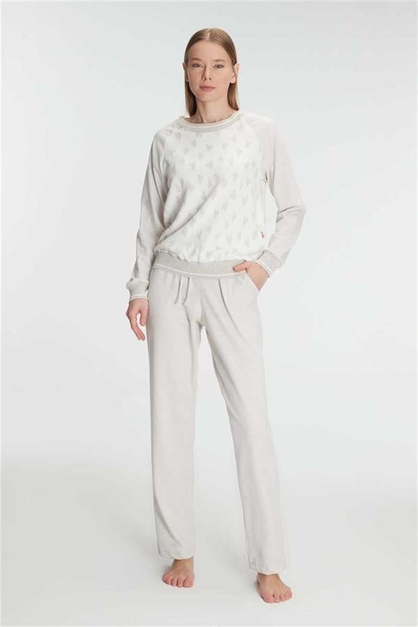 Anıl 11241 Kadın Uzun Kollu Sweatshirt Pantolon Takım Pijama Takımı