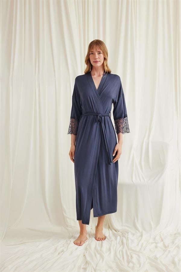 Arias Closet Dantelli ve Kuşaklı Sabahlık