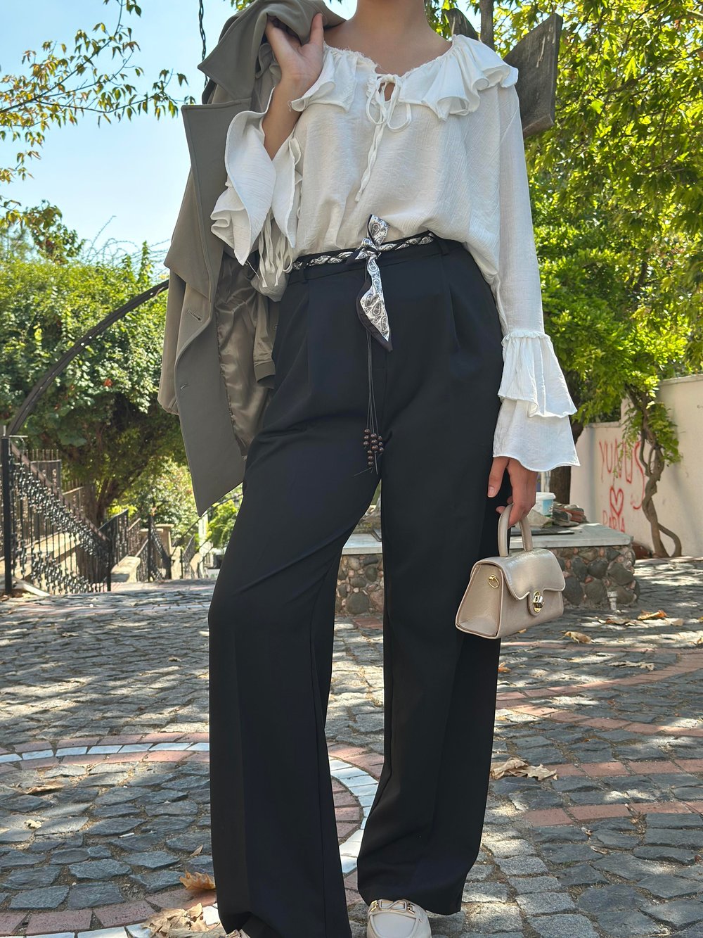 Fular Kemerli Palazzo Pantolon 