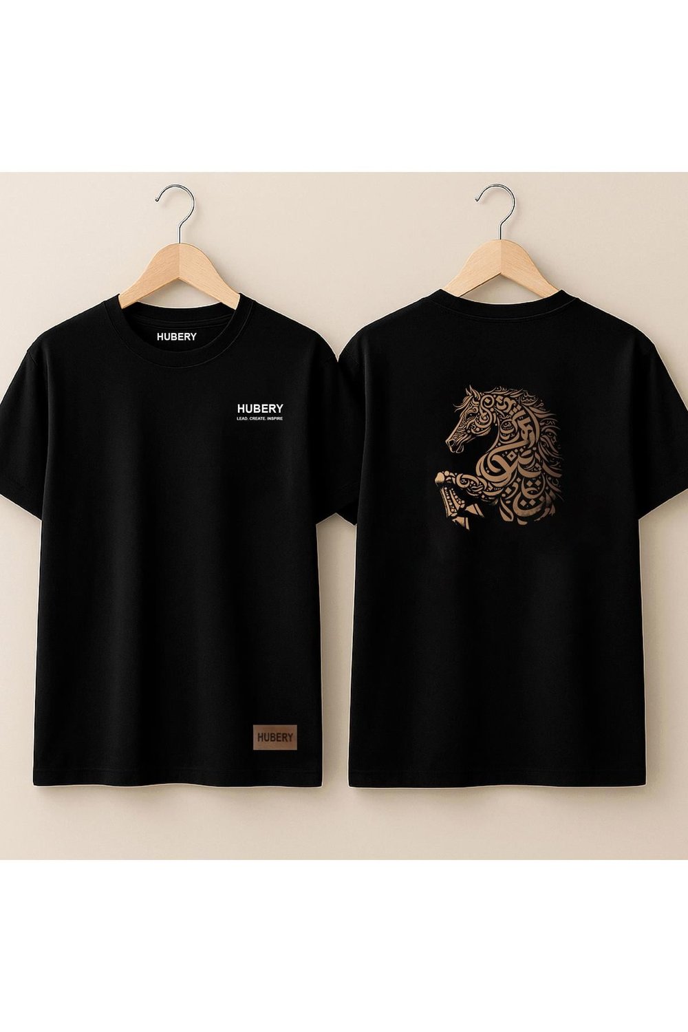 ERKEK RELAXED BASKILI TİŞÖRT-BRONZ DESENLİ AT BASKILI / HUBERY