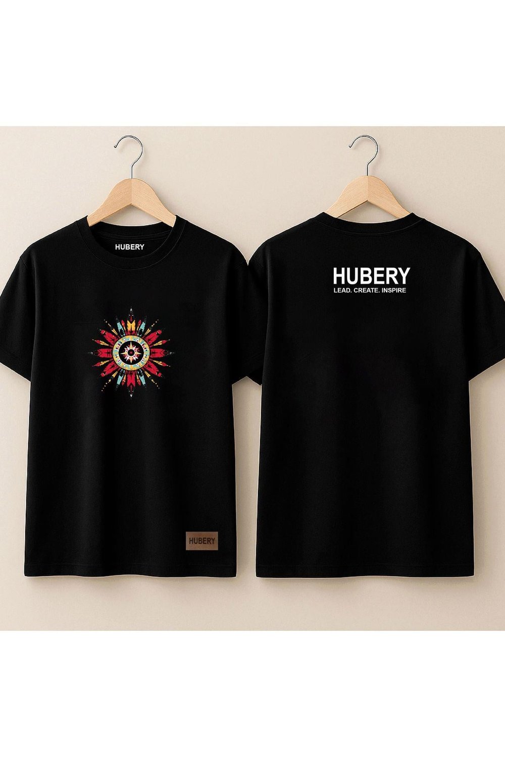 Erkek Tişört - %100 Pamuk - Etnik Mandala Desenli Tişört - HUBERY