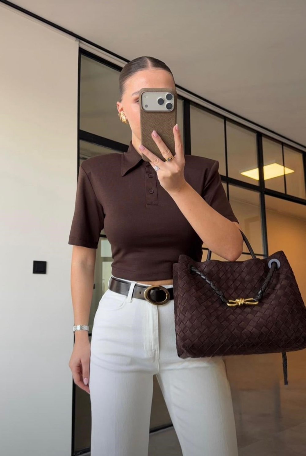 Polo Yaka Vatkalı Basic T-Shirt