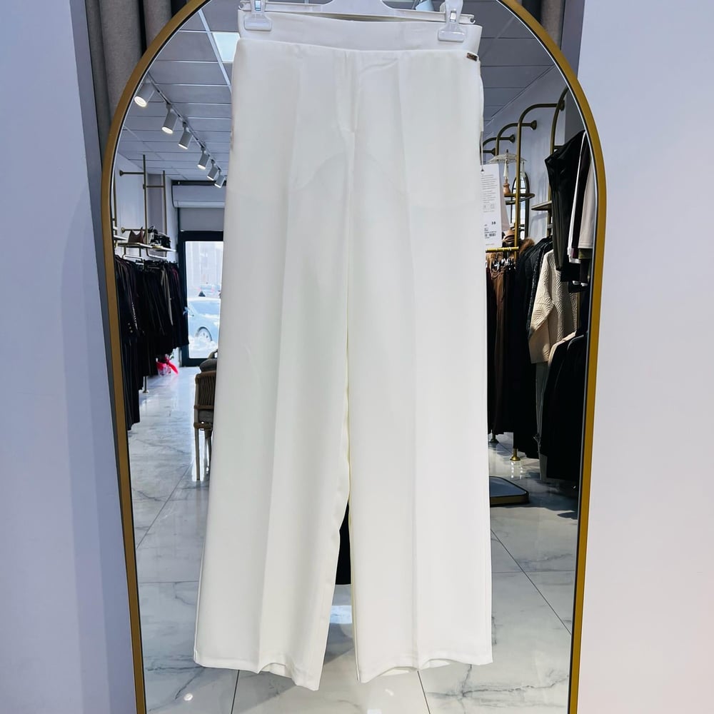 BELİ LASTİKLİ BOL PAÇA PANTOLON EKRU