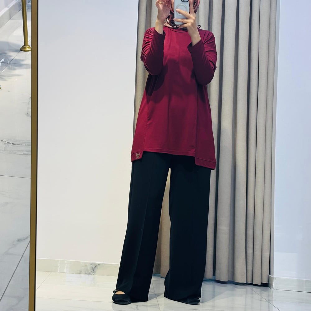 BELİ LASTİKLİ BOL PAÇA PANTOLON SİYAH