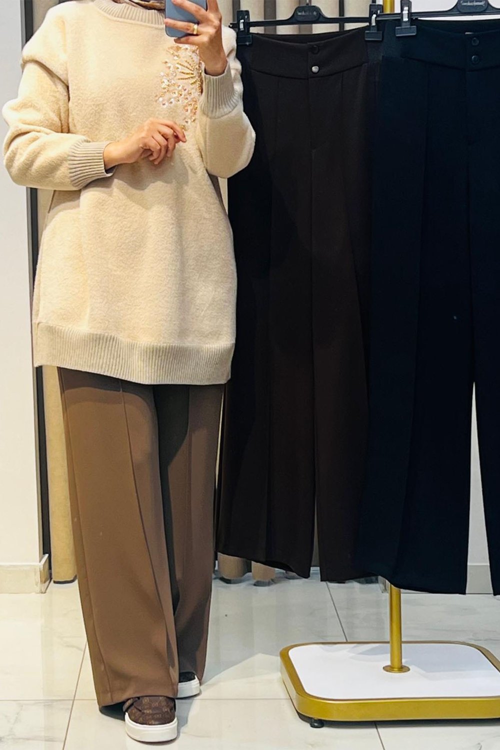 Çimalı Pantolon Kapüçino