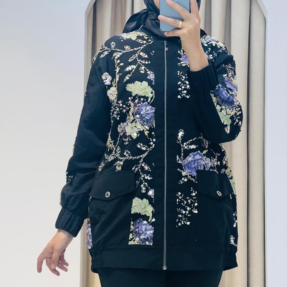 MY312 ÖNÜ PAYETLİ BOMBER CEKET SİYAH