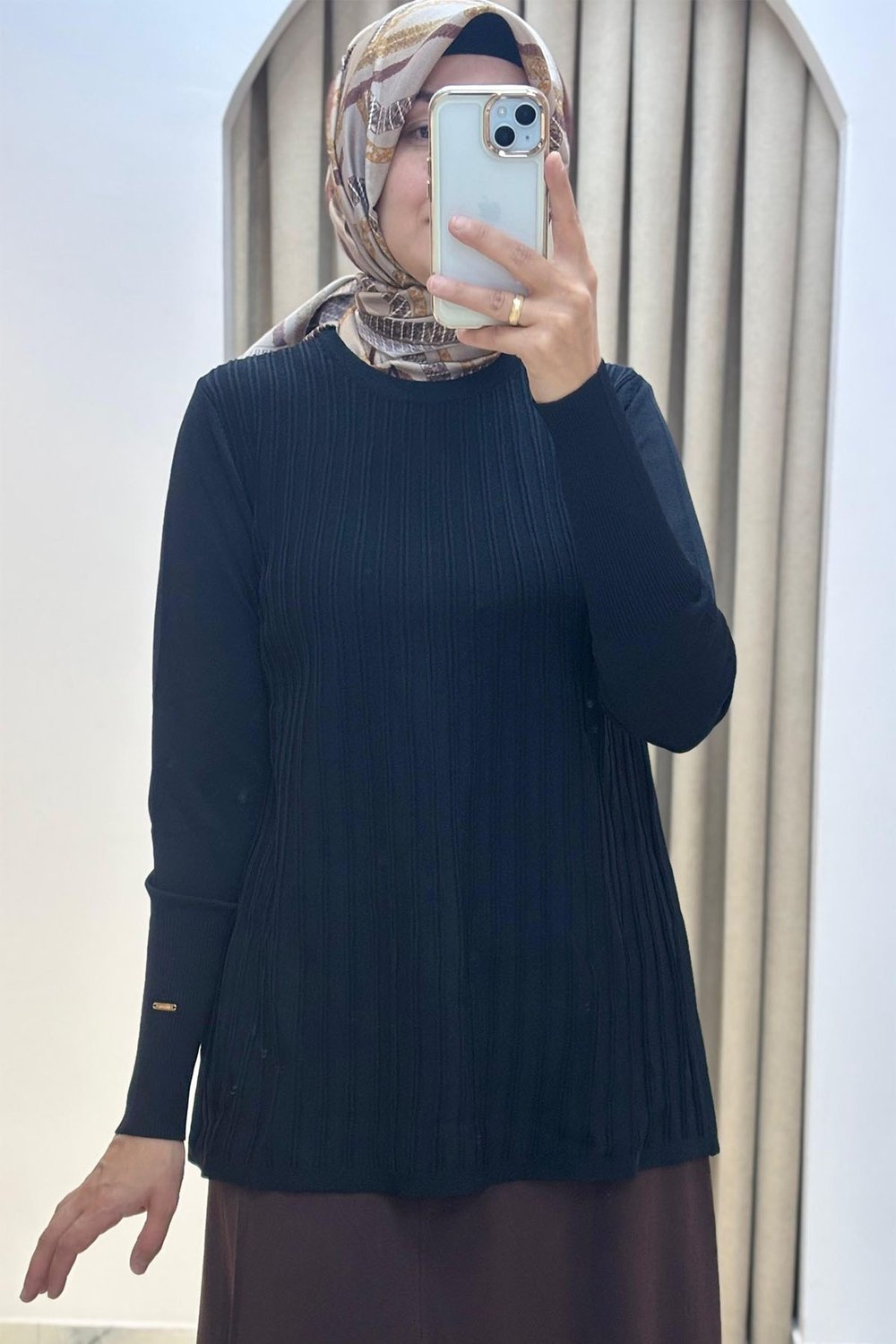 Ö.R Rayon Kelebek Bluz Siyah