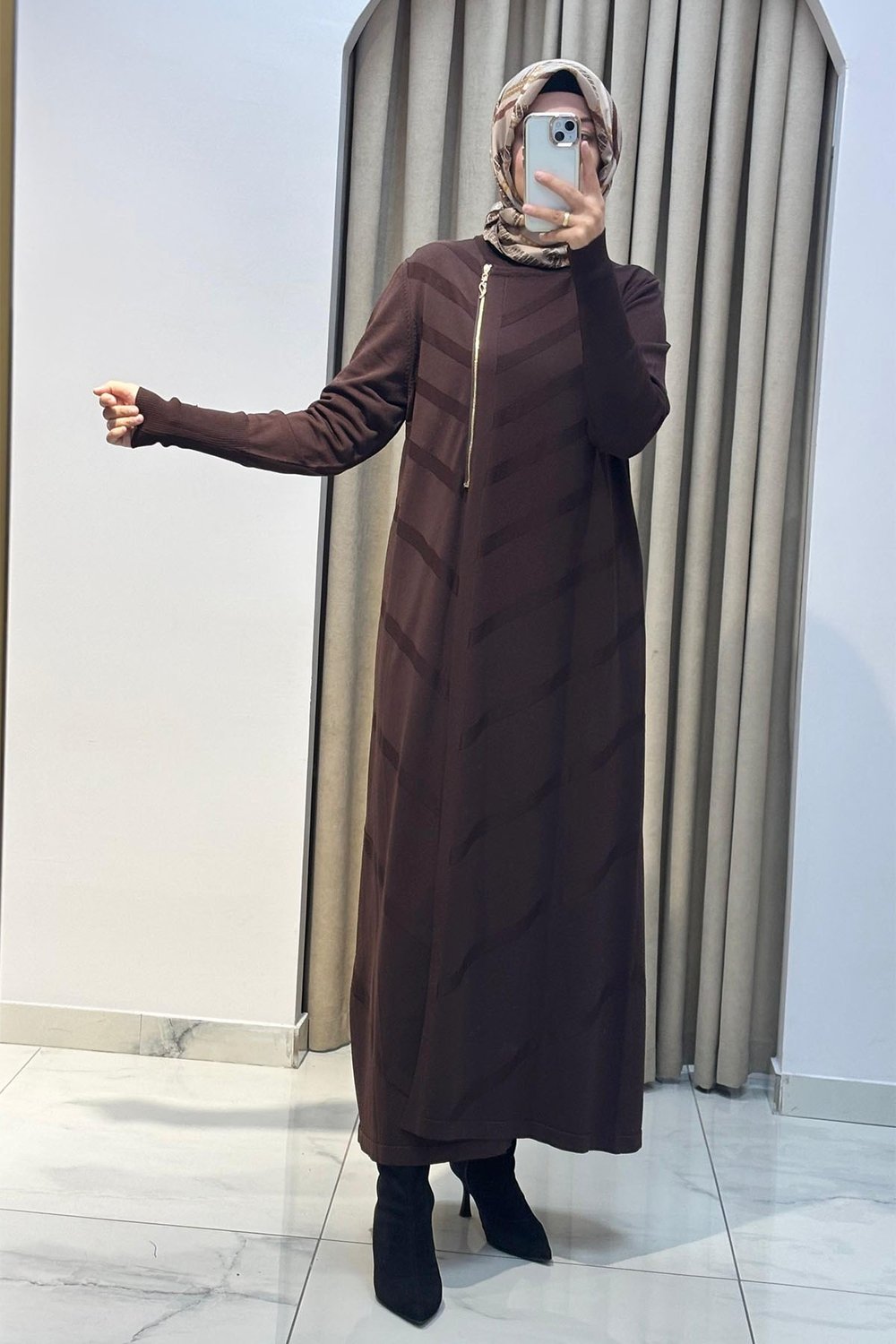 Ö.R Rayon Asis Hırka Kahverengi