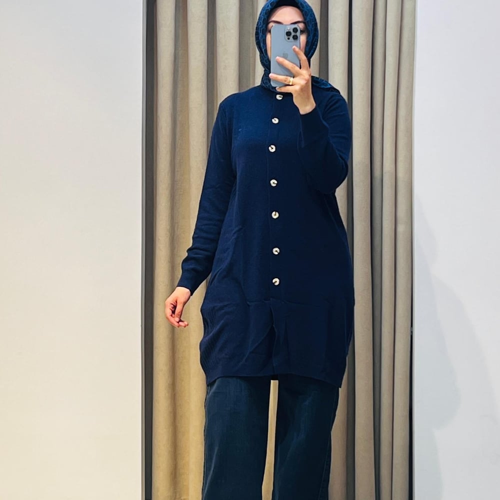 TIĞ TRİKO BASİC CASHMERE UZUN HIRKA LACİVERT