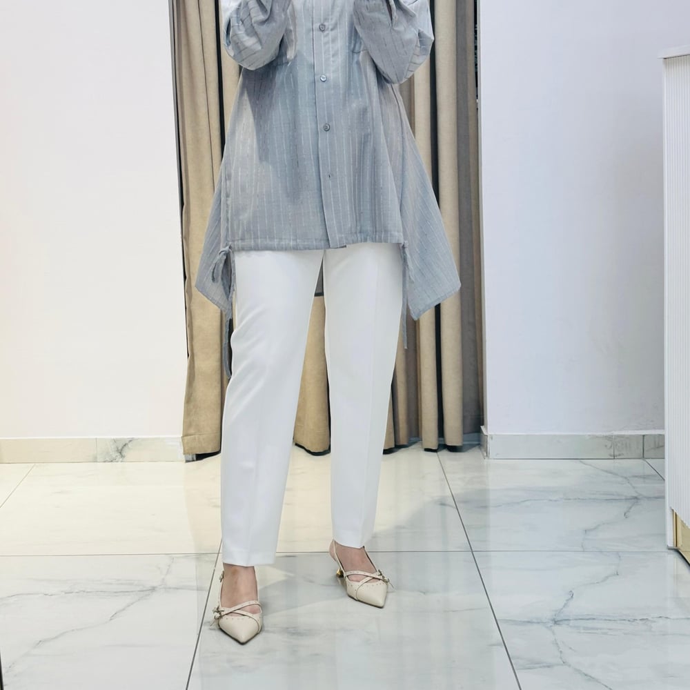 YUSUF ÖZDEMİR KUMAŞ PANTOLON BEYAZ