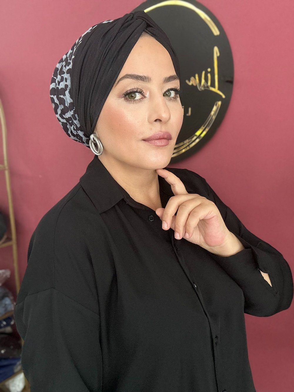 LEOPAR SİYAH DÜĞÜM DOLGULU BONE