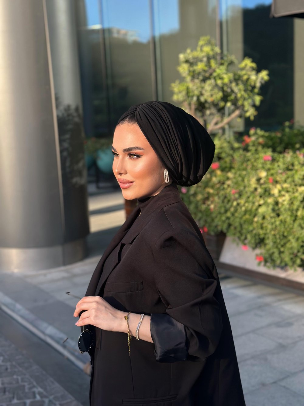 SİYAH DRAPE DOLGULU BONE