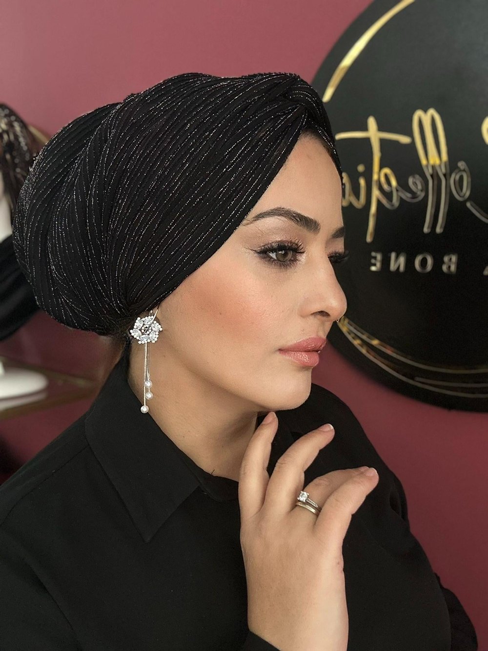 SİYAH GÜMÜŞ SİMLİ DÜĞÜM DOLGULU BONE