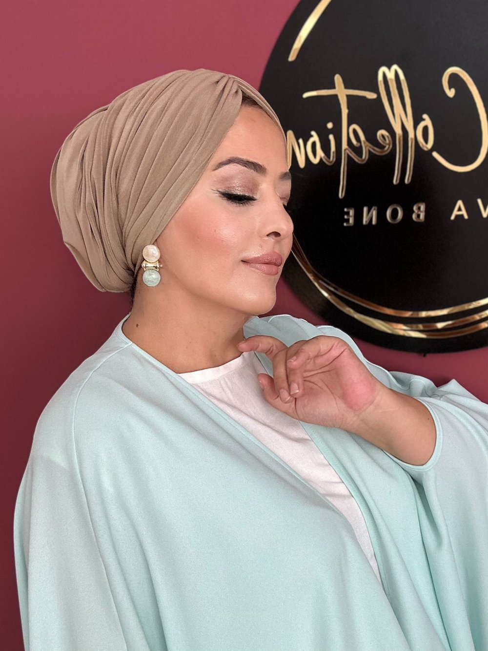 SÜTLÜ KAHVE DRAPE MODEL DOLGUSUZ BONE 