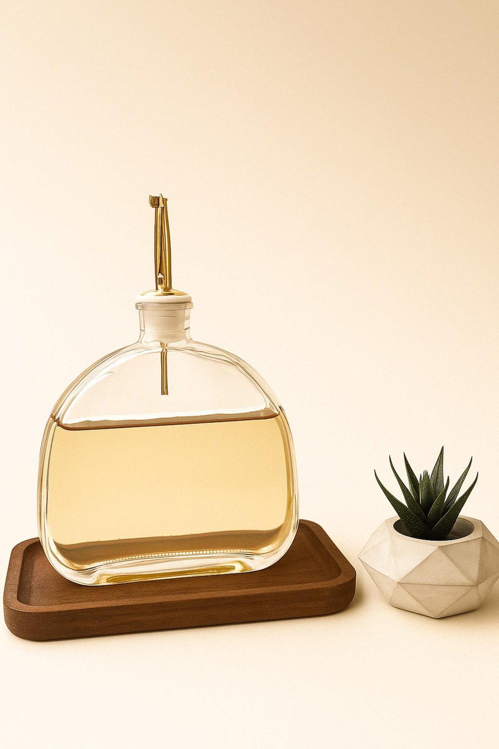 Cam Yağdanlık 500ml Gold Kapak