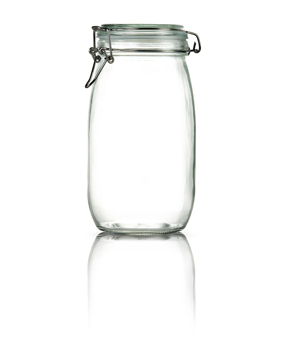 Korken Kavanoz 1500 ml Vakumlu Kilitli Cam Saklama Kavanozu 