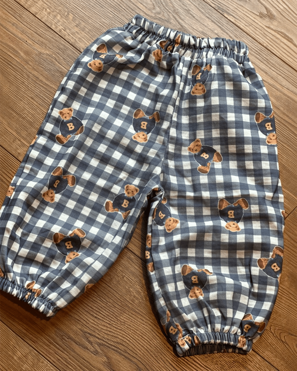 Ayıcık Baskılı Müslin Jogger Pantolon