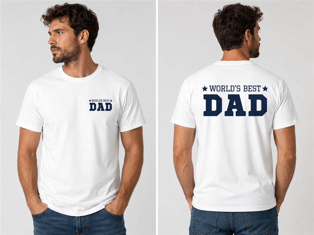 Yetişkin Worlds Best Dad Baskılı Tişört