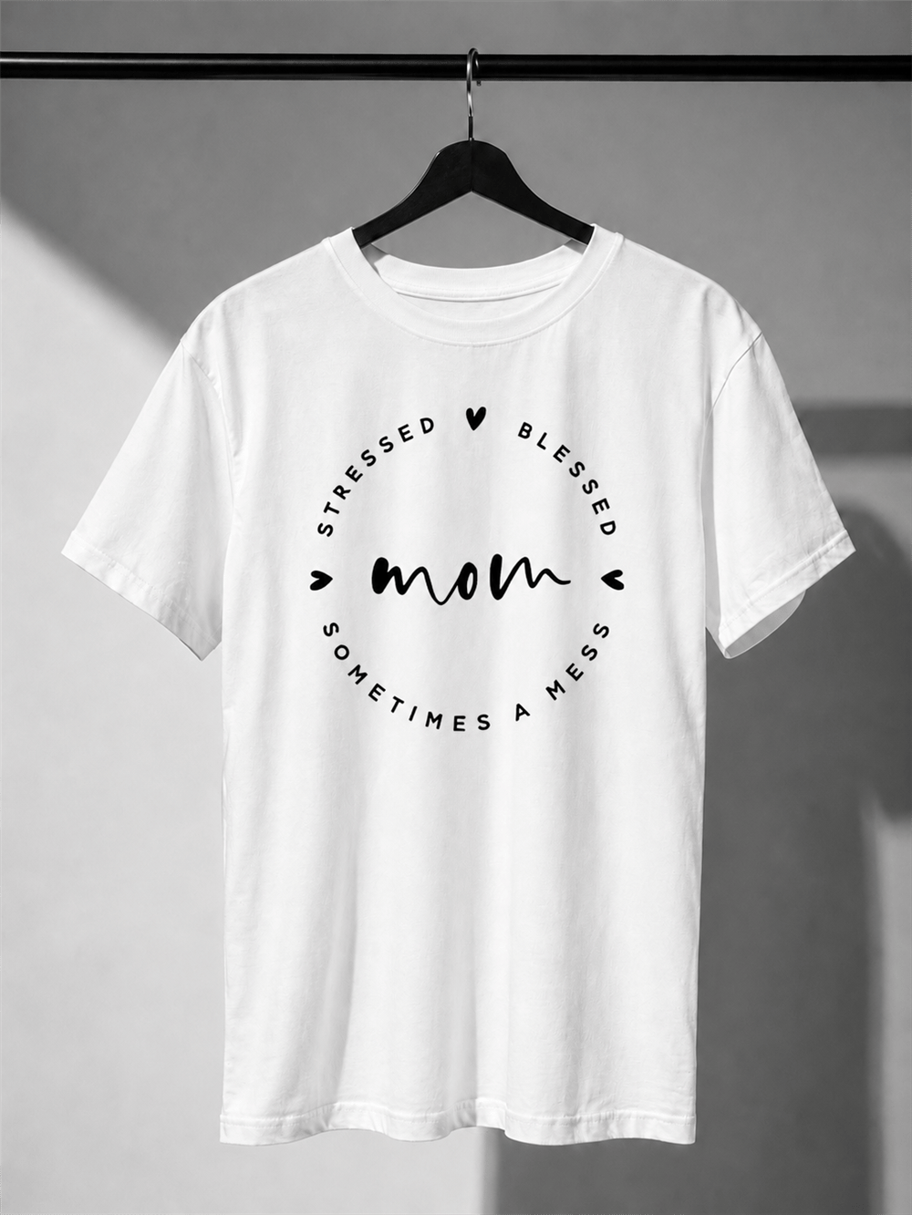 Yetişkin Mom Beyaz Baskılı Tişört