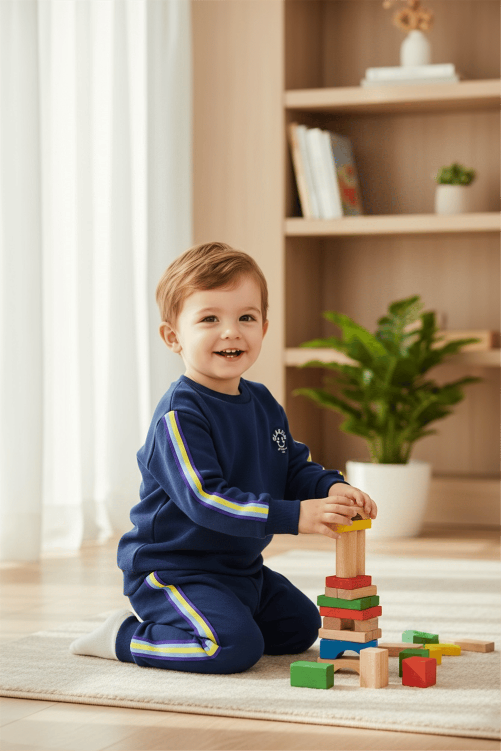 Yanları Şeritli Lacivert Unisex Takım