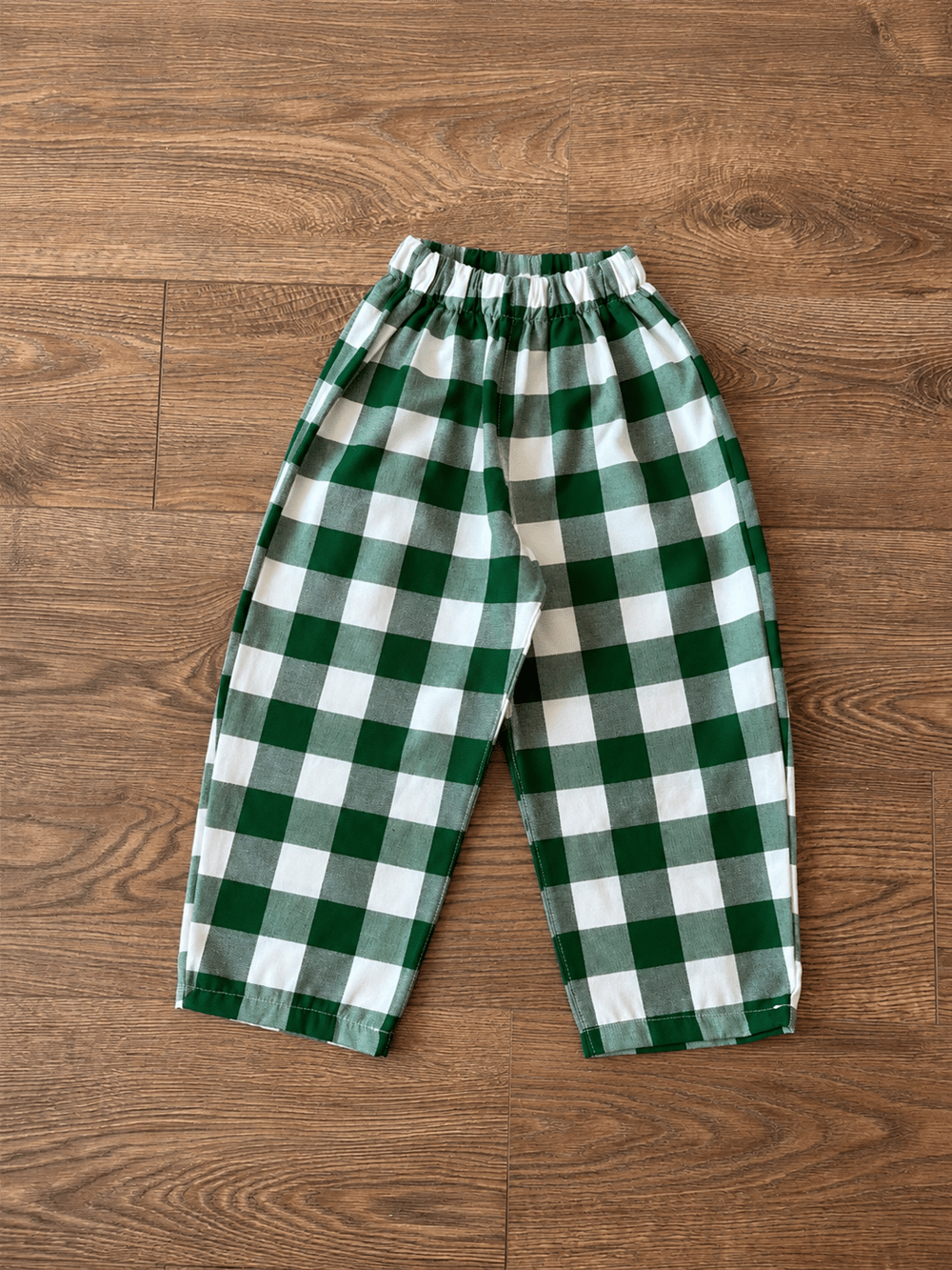 Yeşil Beyaz Ekose Unisex Pantolon