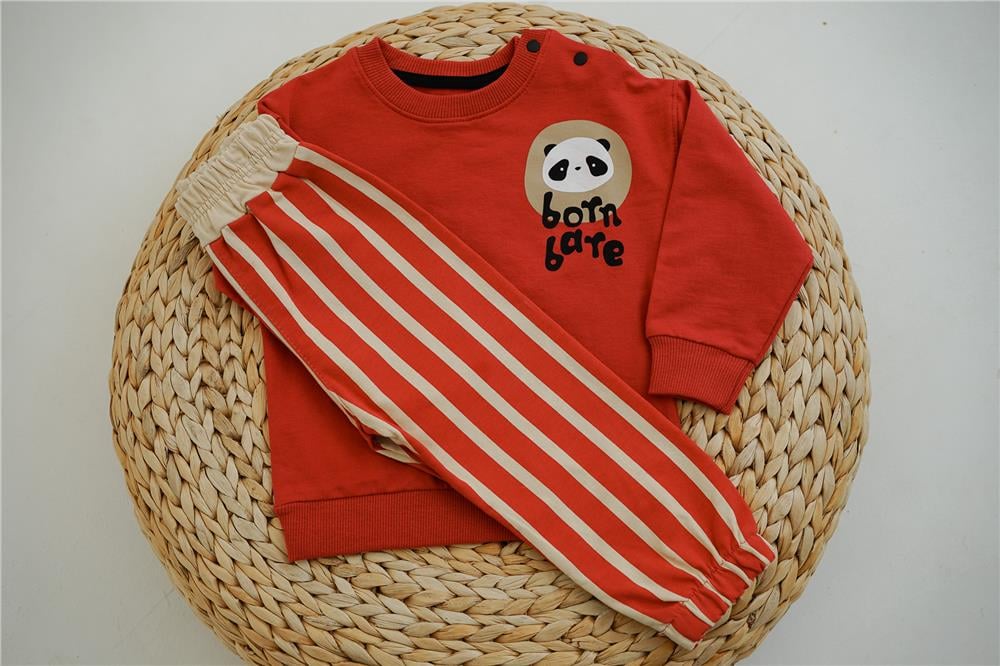 Kırmızı Panda Baskılı Erkek Bebek Takım
