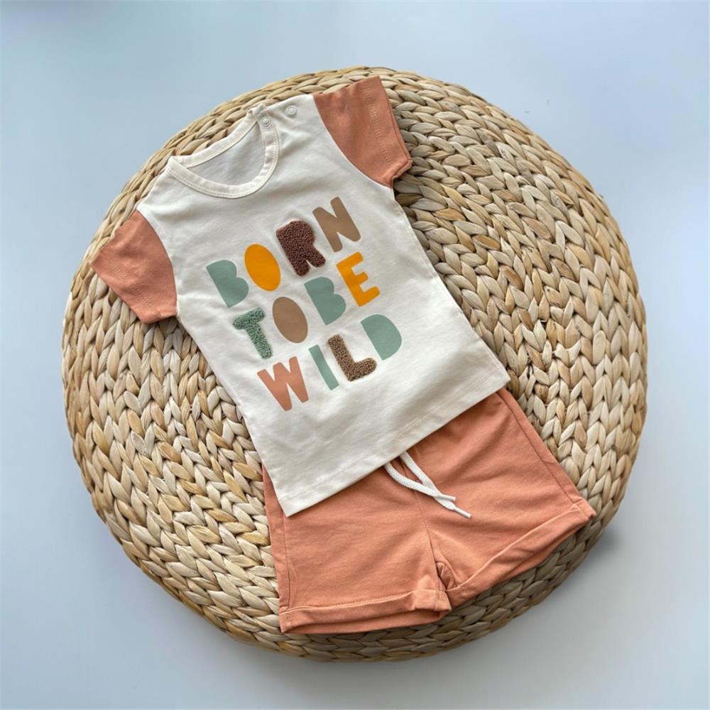 Born to be Wild Yazı Baskılı Erkek Bebek Takım