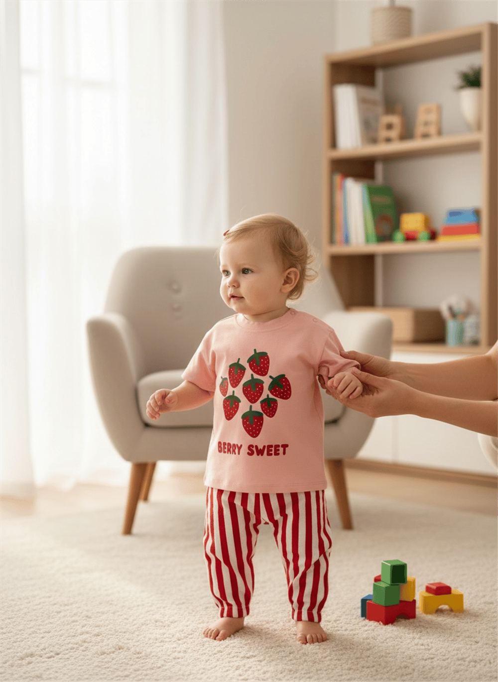Berry Sweet Müslin Altlı Kız Bebek Takım