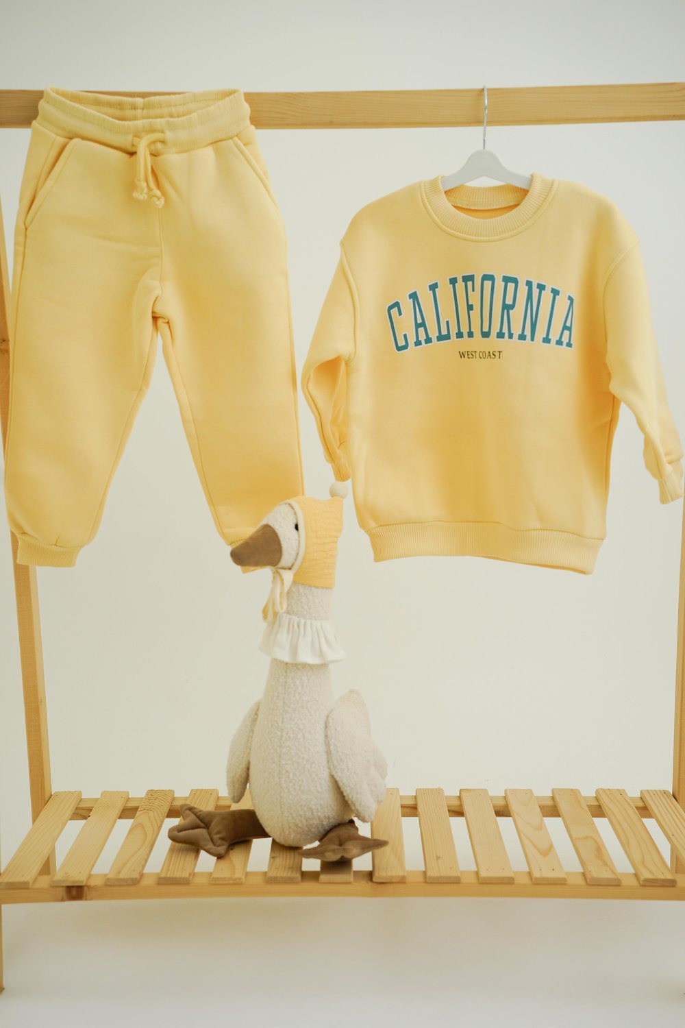 California Yazı Baskılı Üç İplik Şardonlu Unisex Takım