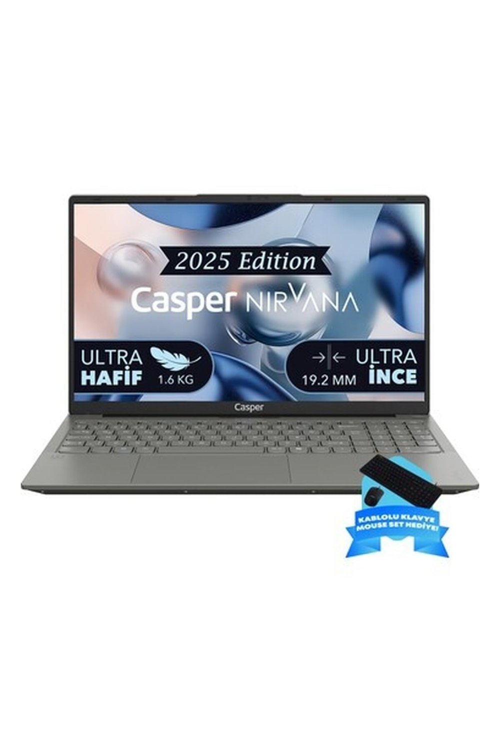 Casper Nirvana X600.7430-DF00X-G-F-D2D1 Amd Ryzen 5-7430U 32GB Ram 1tb Nvme SSD Freedos + Kablolu Klavye-Mouse Set Hediye