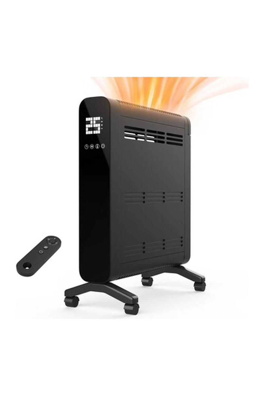 Dlc Panel Radyatör Isıtıcı Siyah 2400 Watt Dijital Flat Ekran Uzaktan Kumanda Ambians Aydınlatmalı